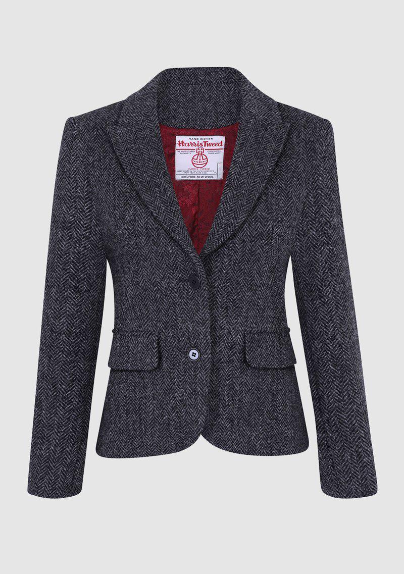 Harris Tweed Tammy Hacking Jacket Charcoal